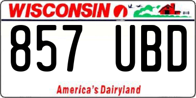 WI license plate 857UBD