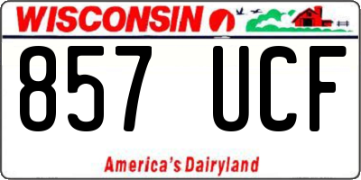 WI license plate 857UCF