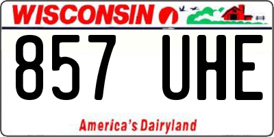 WI license plate 857UHE