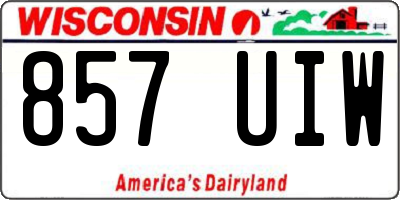 WI license plate 857UIW