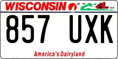 WI license plate 857UXK