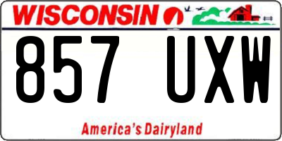 WI license plate 857UXW