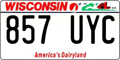 WI license plate 857UYC