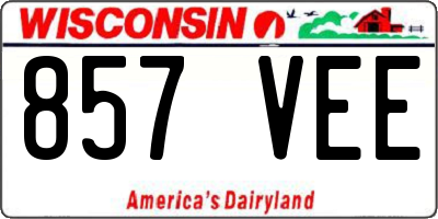 WI license plate 857VEE