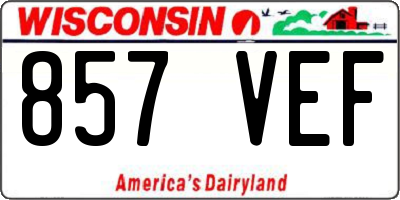 WI license plate 857VEF