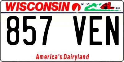 WI license plate 857VEN