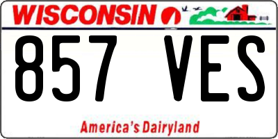 WI license plate 857VES