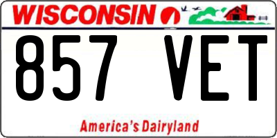 WI license plate 857VET