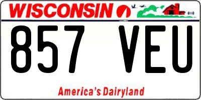 WI license plate 857VEU