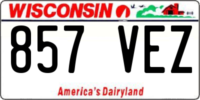 WI license plate 857VEZ