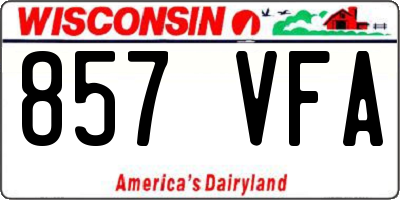 WI license plate 857VFA