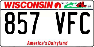 WI license plate 857VFC