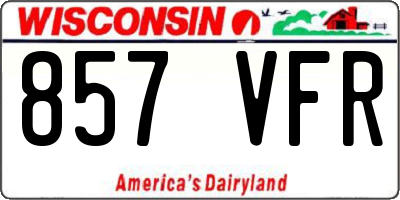 WI license plate 857VFR
