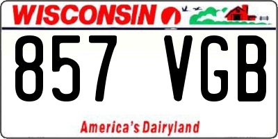 WI license plate 857VGB