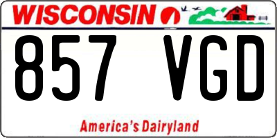 WI license plate 857VGD