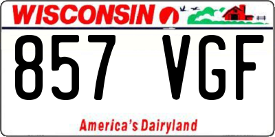 WI license plate 857VGF