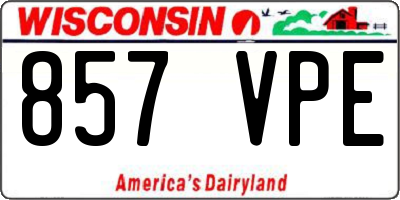 WI license plate 857VPE