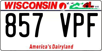 WI license plate 857VPF