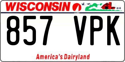 WI license plate 857VPK