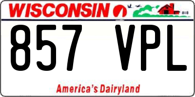 WI license plate 857VPL