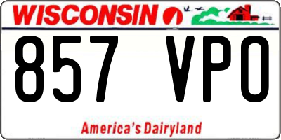 WI license plate 857VPO
