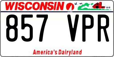 WI license plate 857VPR