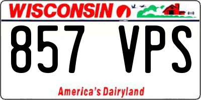 WI license plate 857VPS