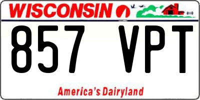 WI license plate 857VPT