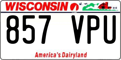 WI license plate 857VPU