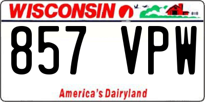 WI license plate 857VPW
