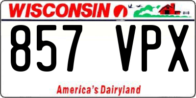 WI license plate 857VPX