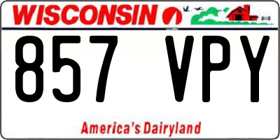 WI license plate 857VPY
