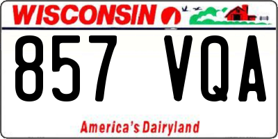 WI license plate 857VQA