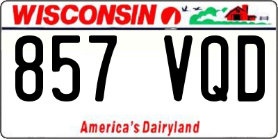 WI license plate 857VQD