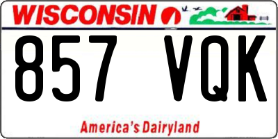 WI license plate 857VQK