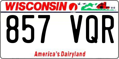 WI license plate 857VQR