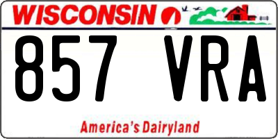 WI license plate 857VRA