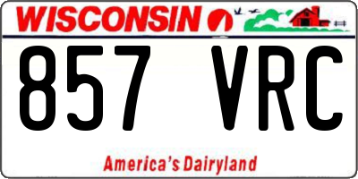 WI license plate 857VRC