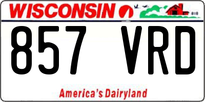 WI license plate 857VRD