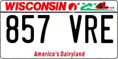 WI license plate 857VRE