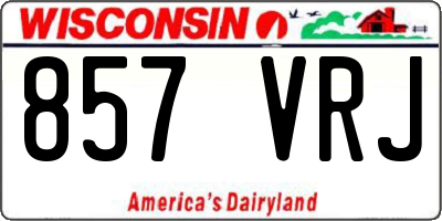 WI license plate 857VRJ