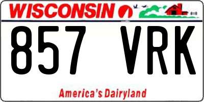 WI license plate 857VRK