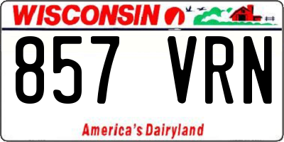 WI license plate 857VRN