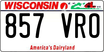 WI license plate 857VRO