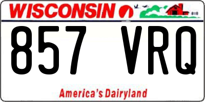 WI license plate 857VRQ