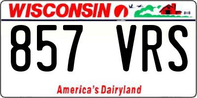 WI license plate 857VRS