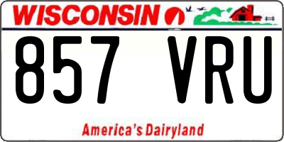 WI license plate 857VRU