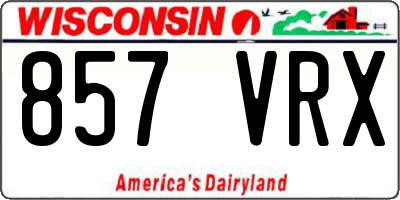 WI license plate 857VRX