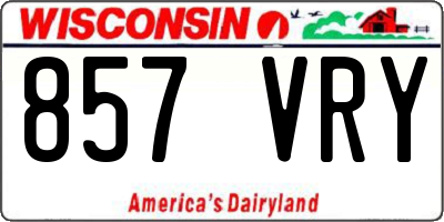 WI license plate 857VRY