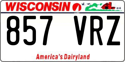 WI license plate 857VRZ